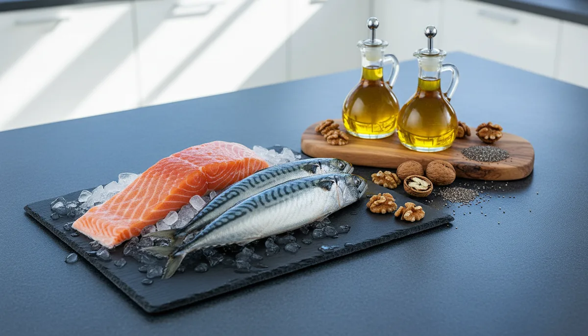 Illustration — Où trouver des oméga 3 dans l'alimentation : sources marines et végétales (2026)